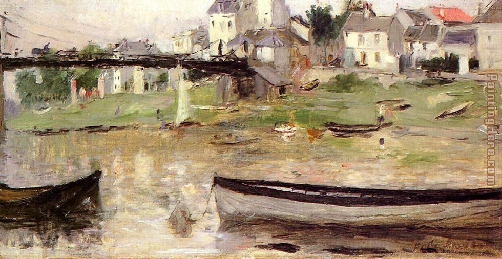 Boats on the Seine painting - Berthe Morisot Boats on the Seine art painting